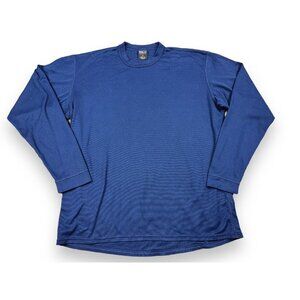 Vtg Patagonia Capilene Shirt Men Navy Blue Baselayer Long Sleeve USA Made Sz M